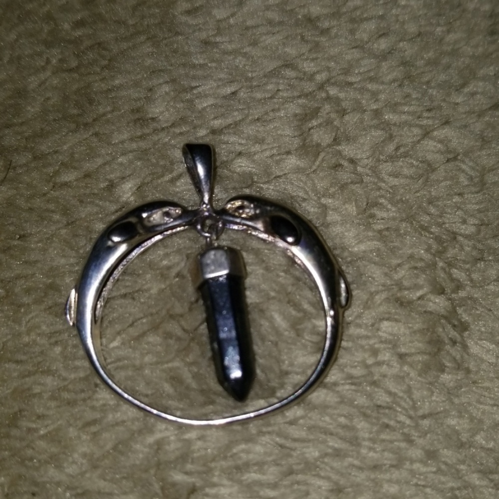 Sterling silver hematite dolphin pendant 🐬